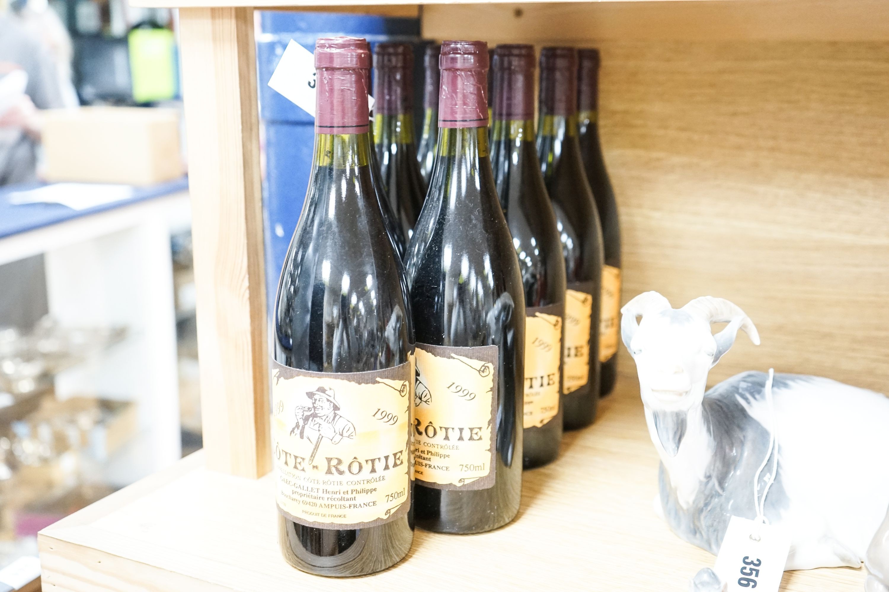 Nine bottles of Cote Rotie, 1999